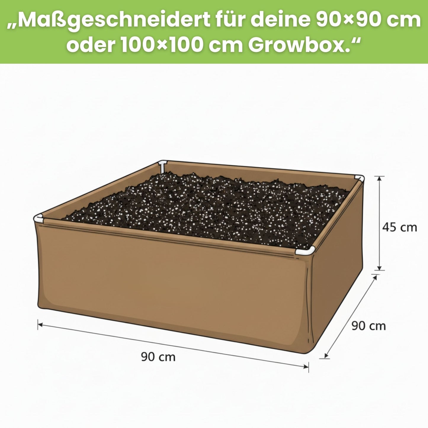 Bio2Grow Living Soil Beet 90x90 cm – Hochwertiges Pflanzbeet für Indoor & Outdoor
