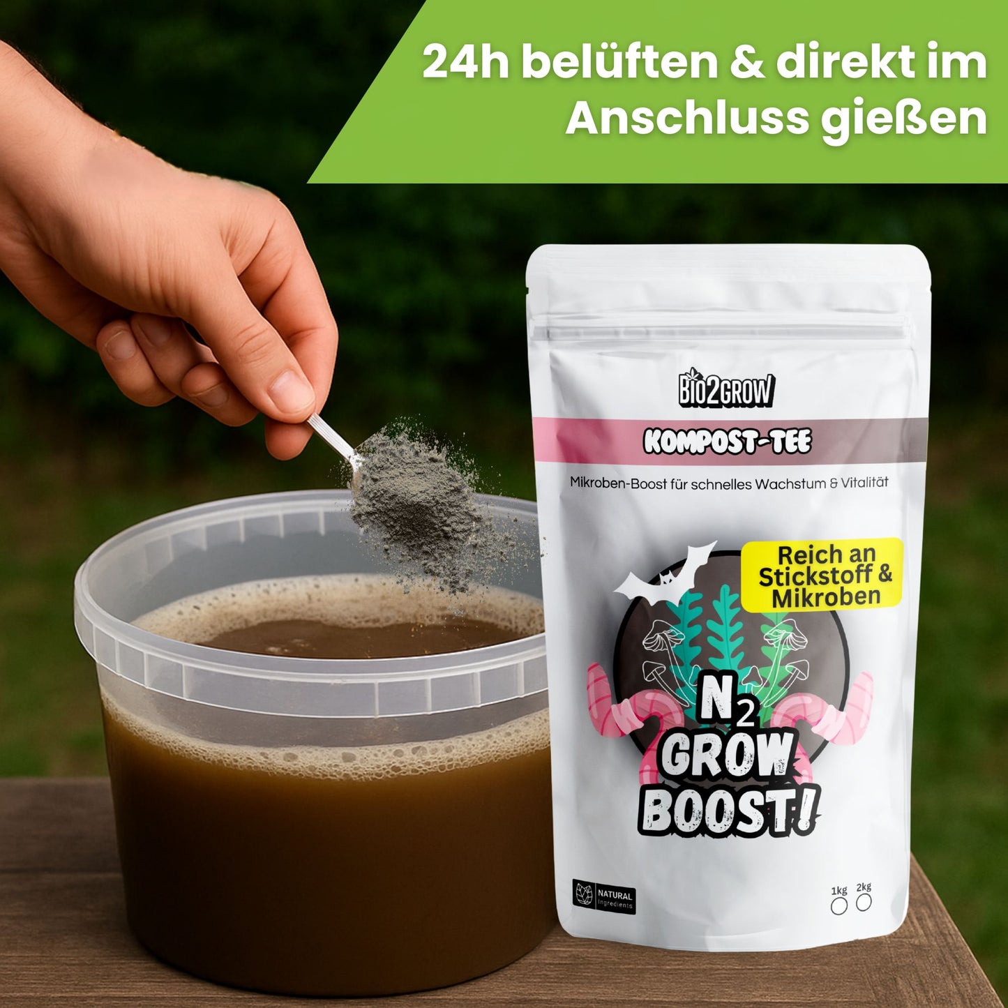 Bio2grow Kompost Tee Wachstum
