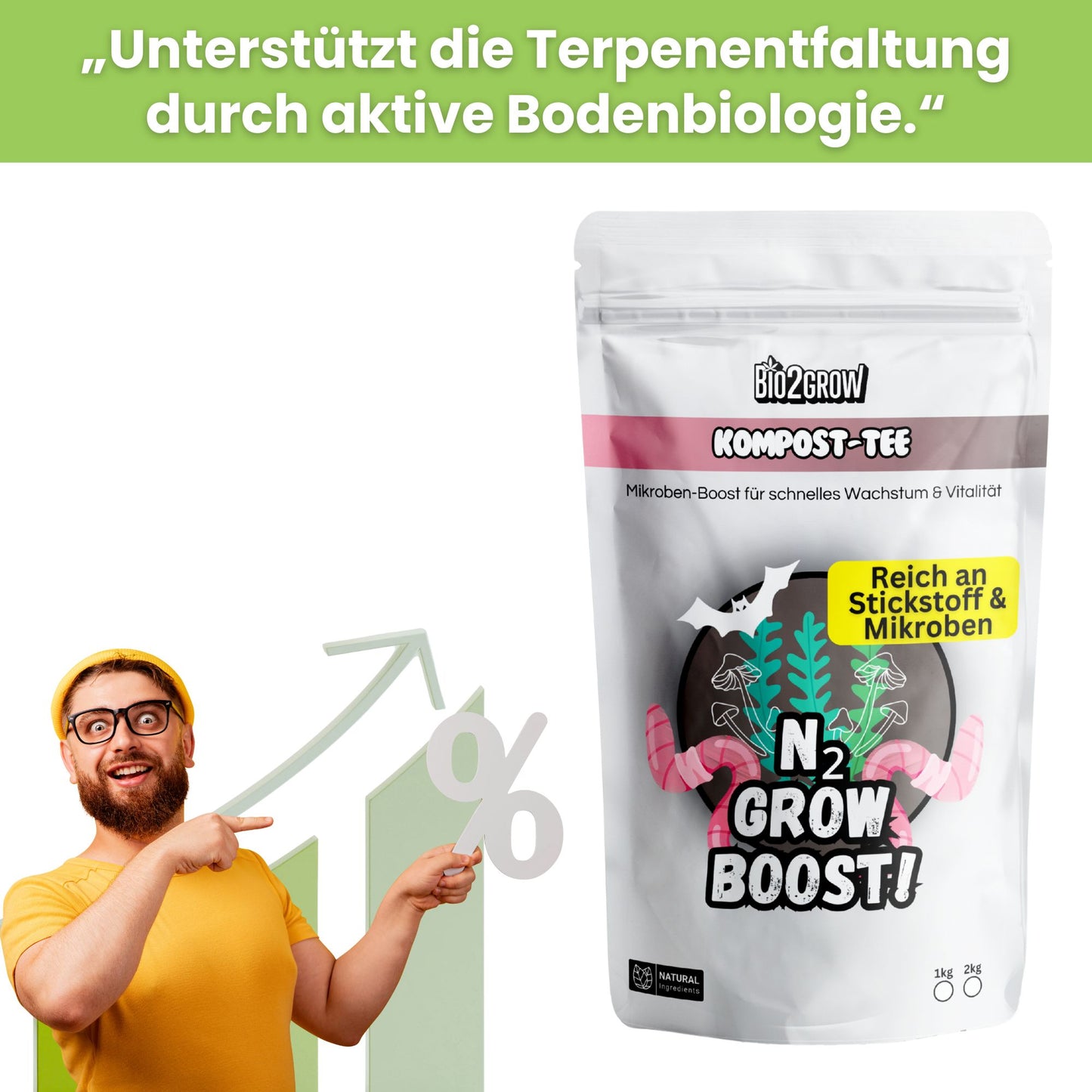 Bio2grow Kompost Tee Wachstum