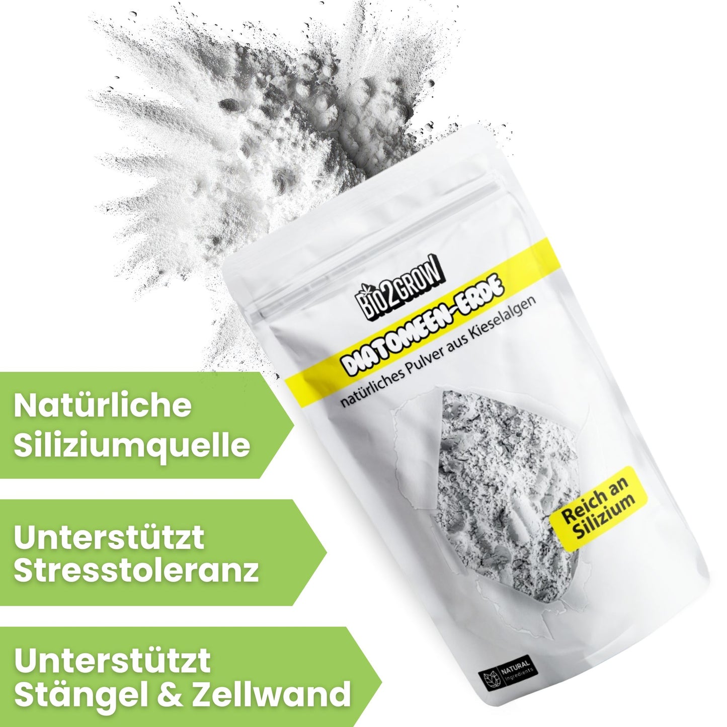 Bio2Grow Diatomenerde – Natürliches Silizium-Pulver für starke Pflanzen & gesunden Boden