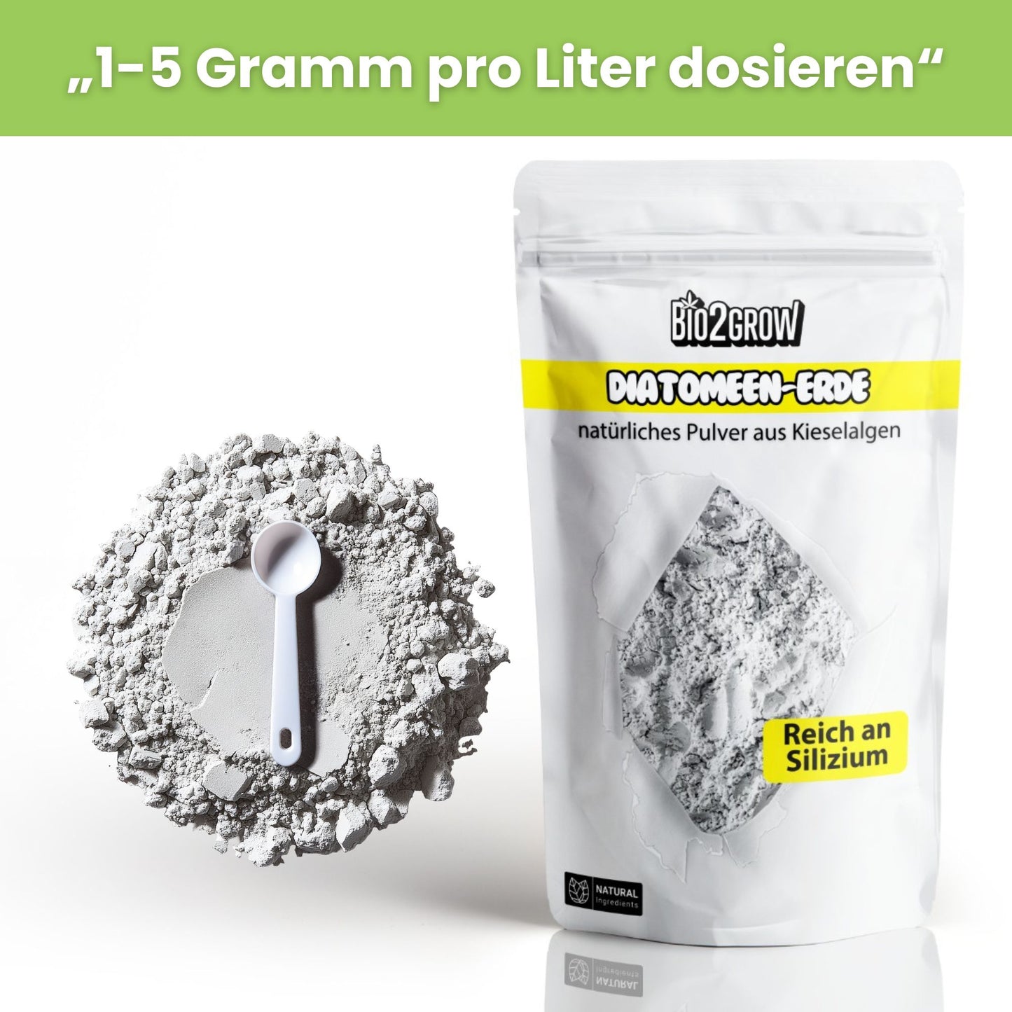 Bio2Grow Diatomenerde – Natürliches Silizium-Pulver für starke Pflanzen & gesunden Boden