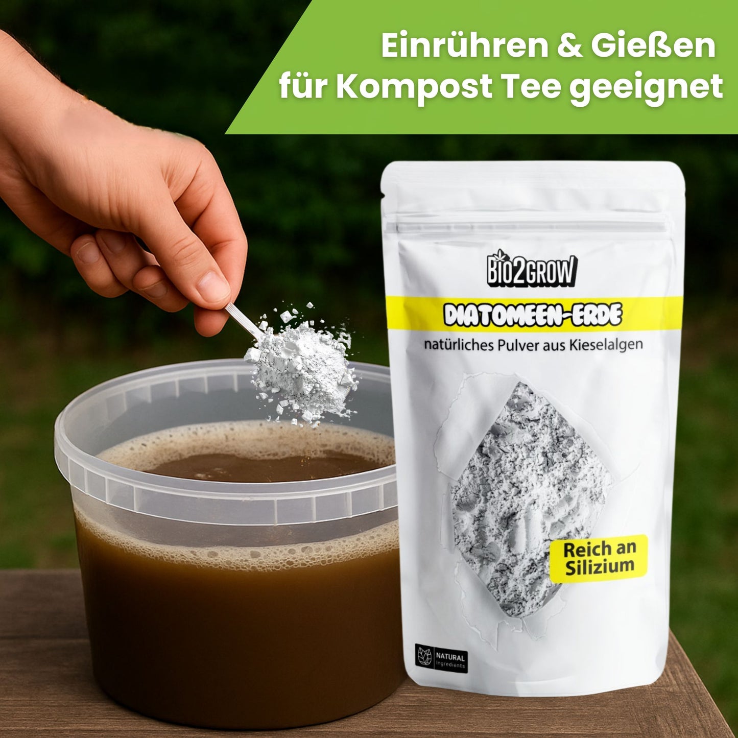 Bio2Grow Diatomenerde – Natürliches Silizium-Pulver für starke Pflanzen & gesunden Boden