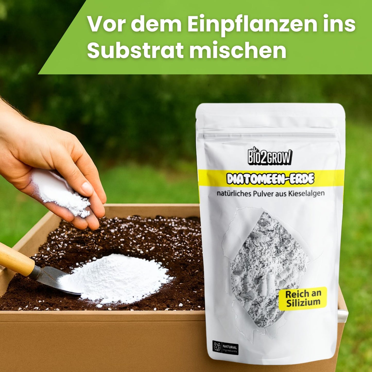Bio2Grow Diatomenerde – Natürliches Silizium-Pulver für starke Pflanzen & gesunden Boden