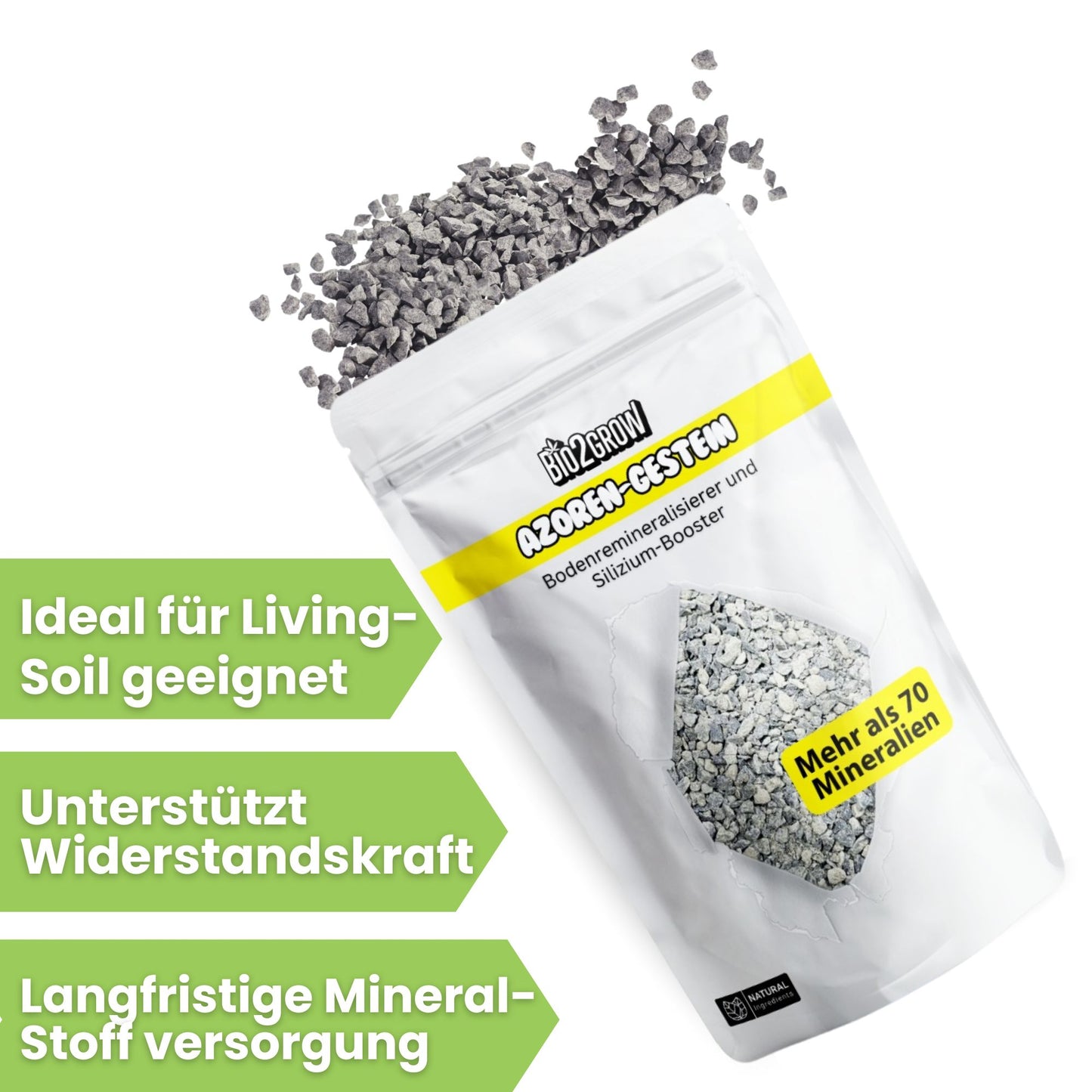 Bio2Grow Azoren-Gestein – Mineralstoffreicher Vulkanboden-Booster aus den Azoren