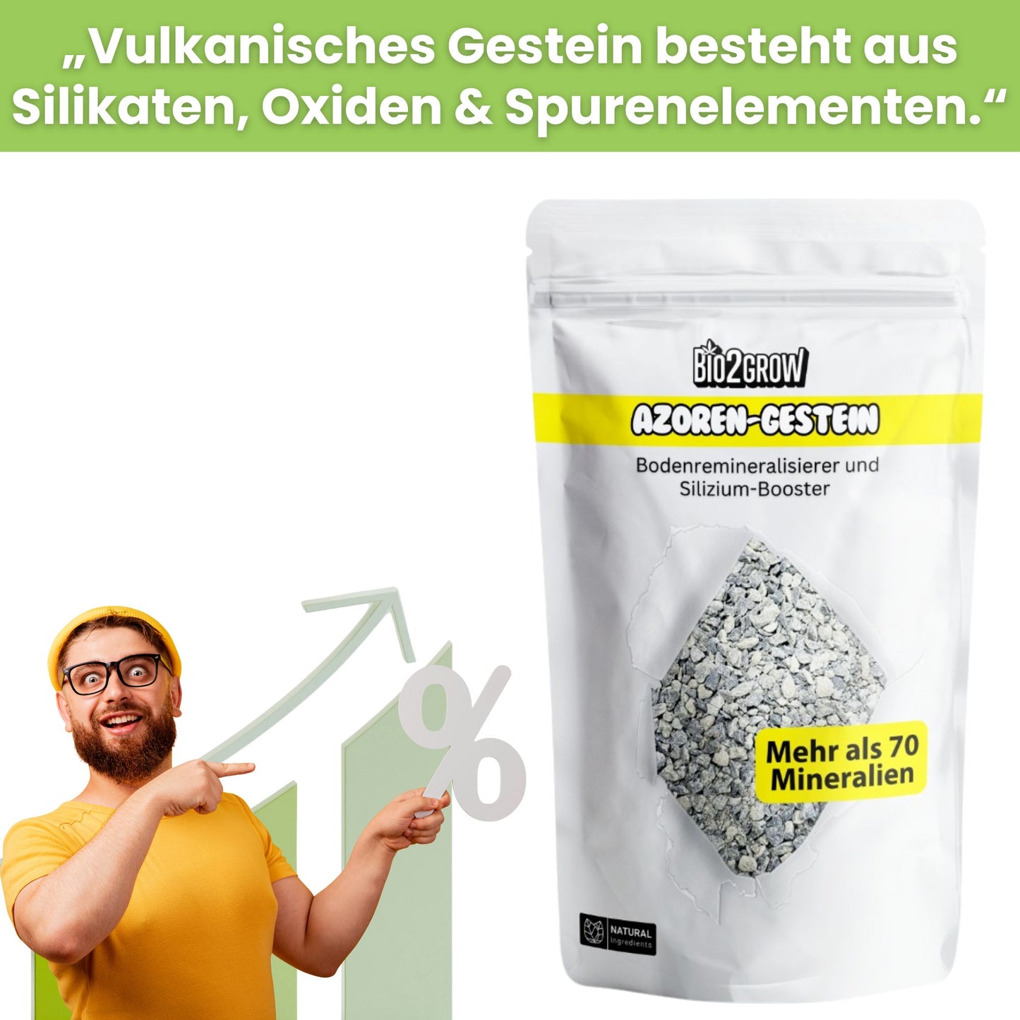 Bio2Grow Azoren-Gestein – Mineralstoffreicher Vulkanboden-Booster aus den Azoren