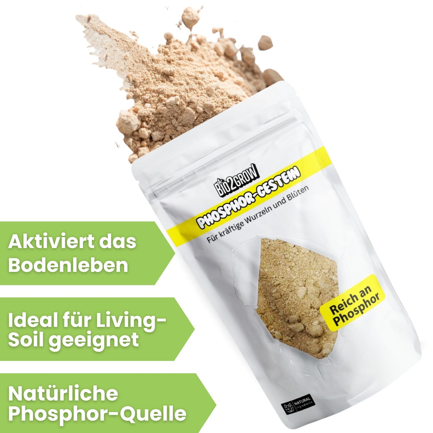 Bio2Grow Phosphor-Gestein – Natürliche Phosphorquelle für starke Wurzeln & üppige Blüten