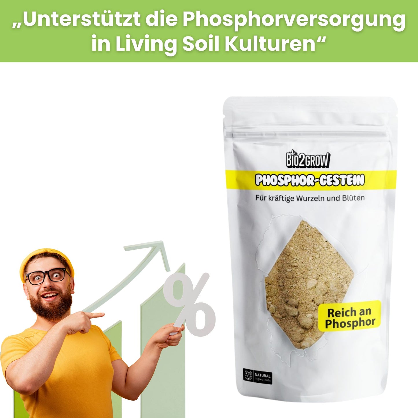 Bio2Grow Phosphor-Gestein – Natürliche Phosphorquelle für starke Wurzeln & üppige Blüten
