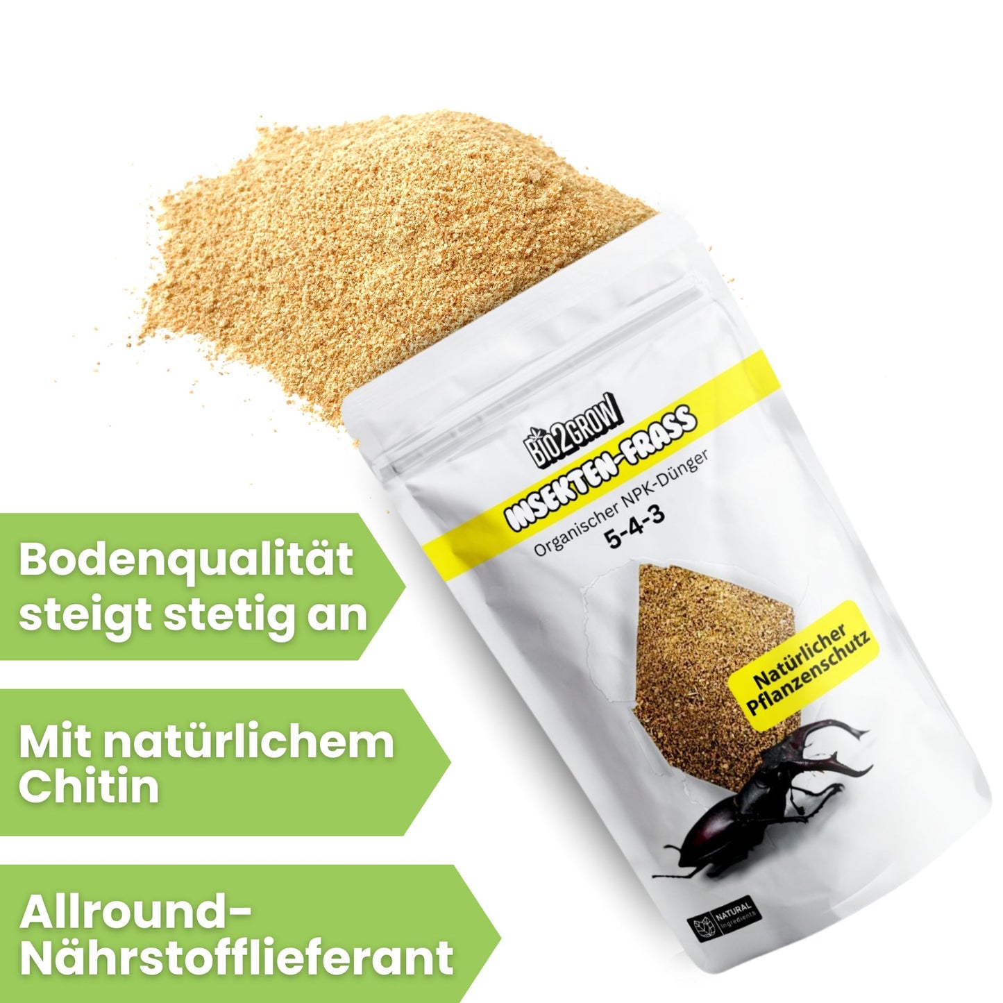Bio2Grow Insektenfrass – Natürlicher Bodenaktivator für gesundes Pflanzenwachstum