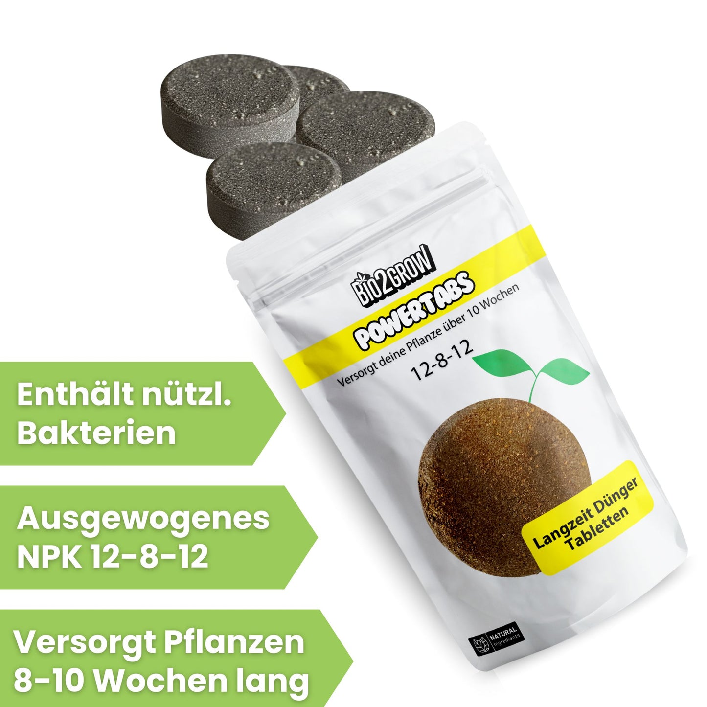 Bio2grow Power Tabs - Langzeitdünger Tabs NPK 12-8-12