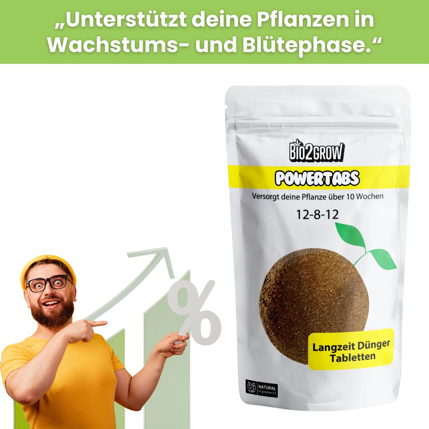 Bio2grow Power Tabs - Langzeitdünger Tabs NPK 12-8-12
