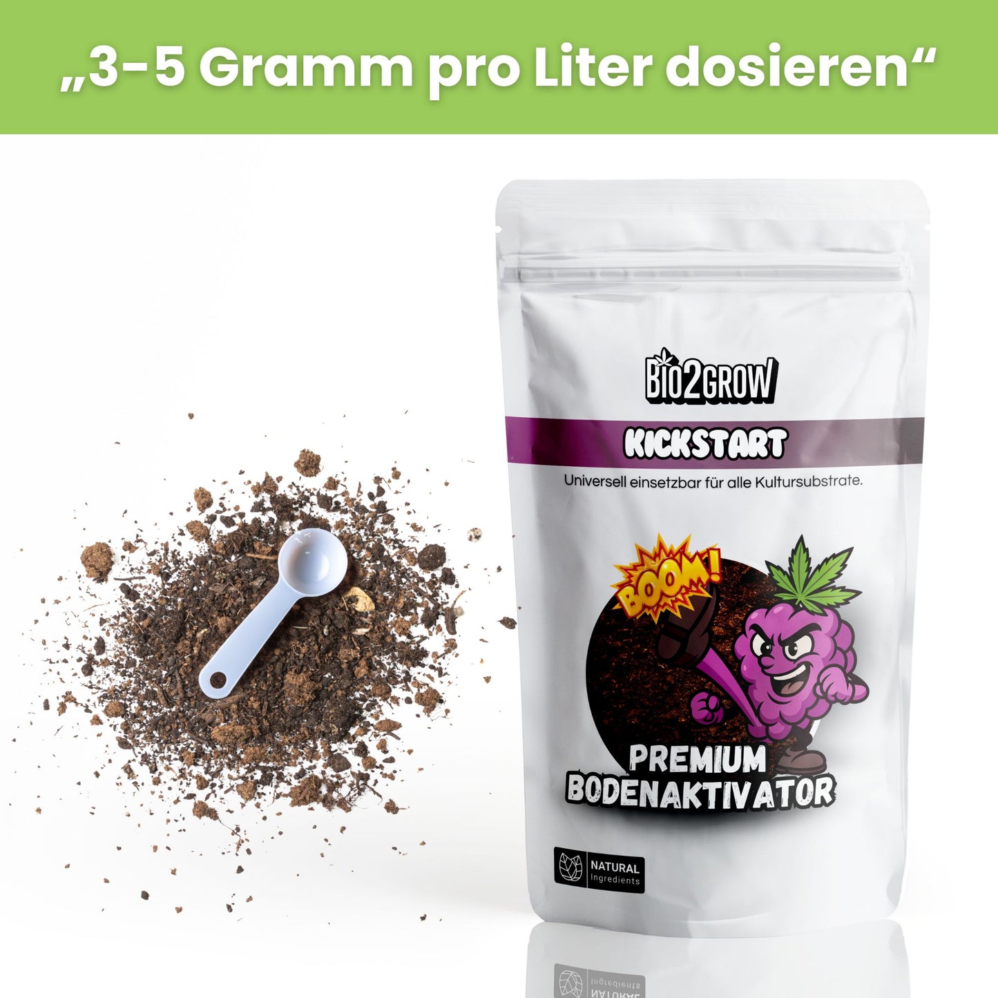 Bio2grow Kickstart – Bringt ausgelaugte Erde wieder zum Leben – Organischer Dünger & Bodenaktivator mit Bakterien – Für Erde & Kokos – Indoor & Outdoor