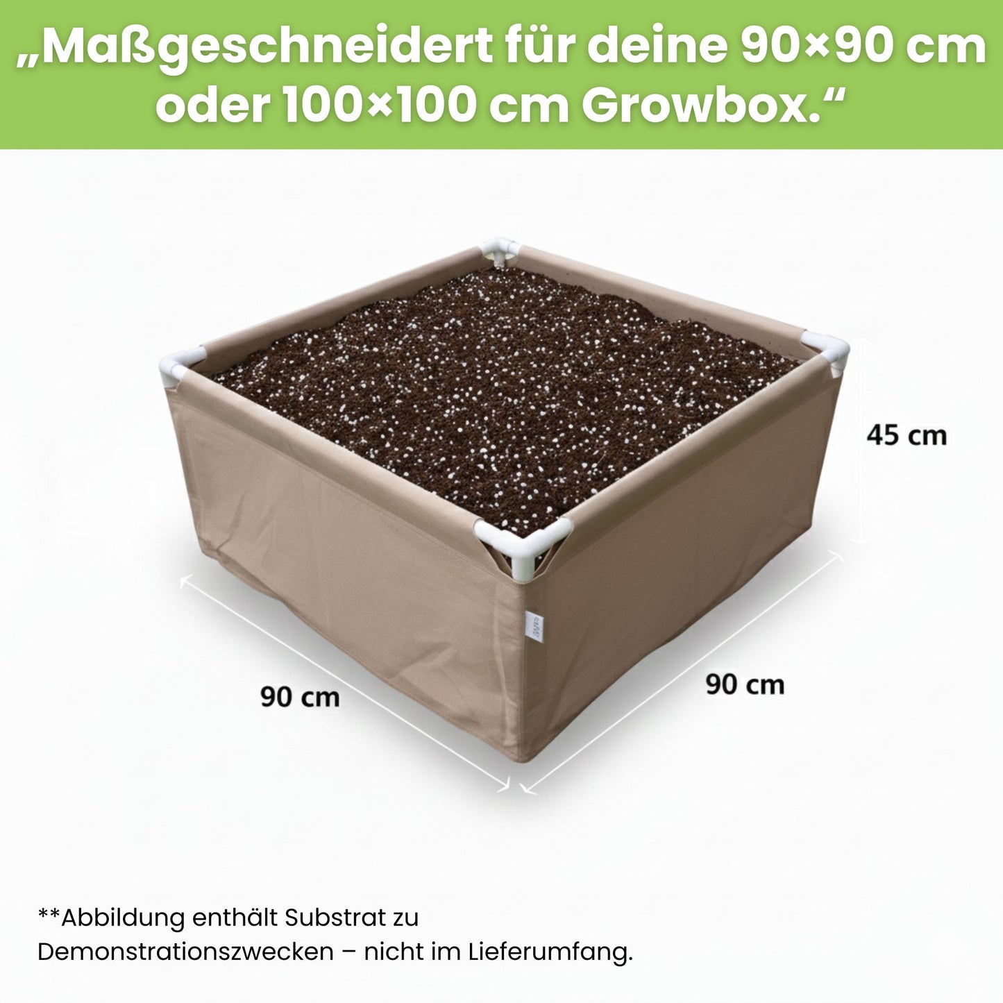 Bio2Grow Living Soil Beet 90x90 cm – Hochwertiges Pflanzbeet für Indoor & Outdoor